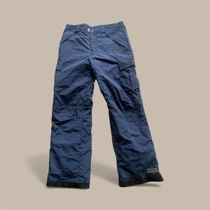 Vtg Pulse‎ Ski Snow Board Pants Men L 34x31 Nylon Navy Blue Winter Outdoor Retro